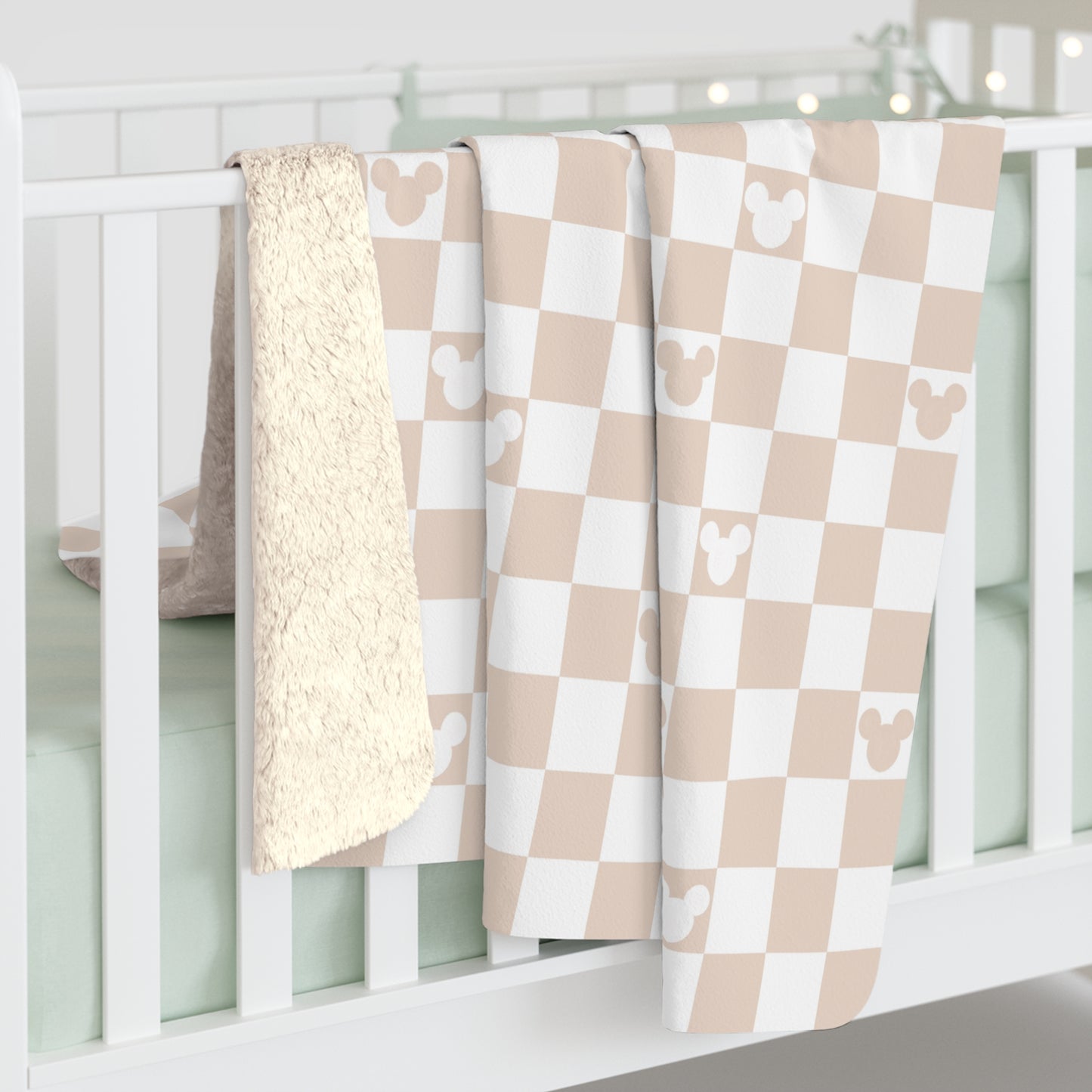 Oh Mickey (tan) Sherpa Fleece Blanket