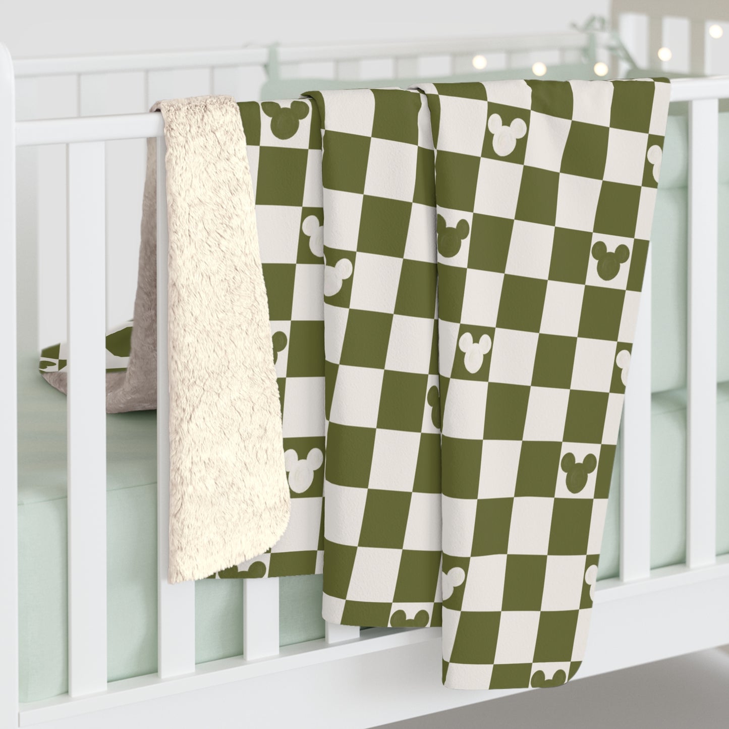 Oh Mickey (green) Sherpa Fleece Blanket