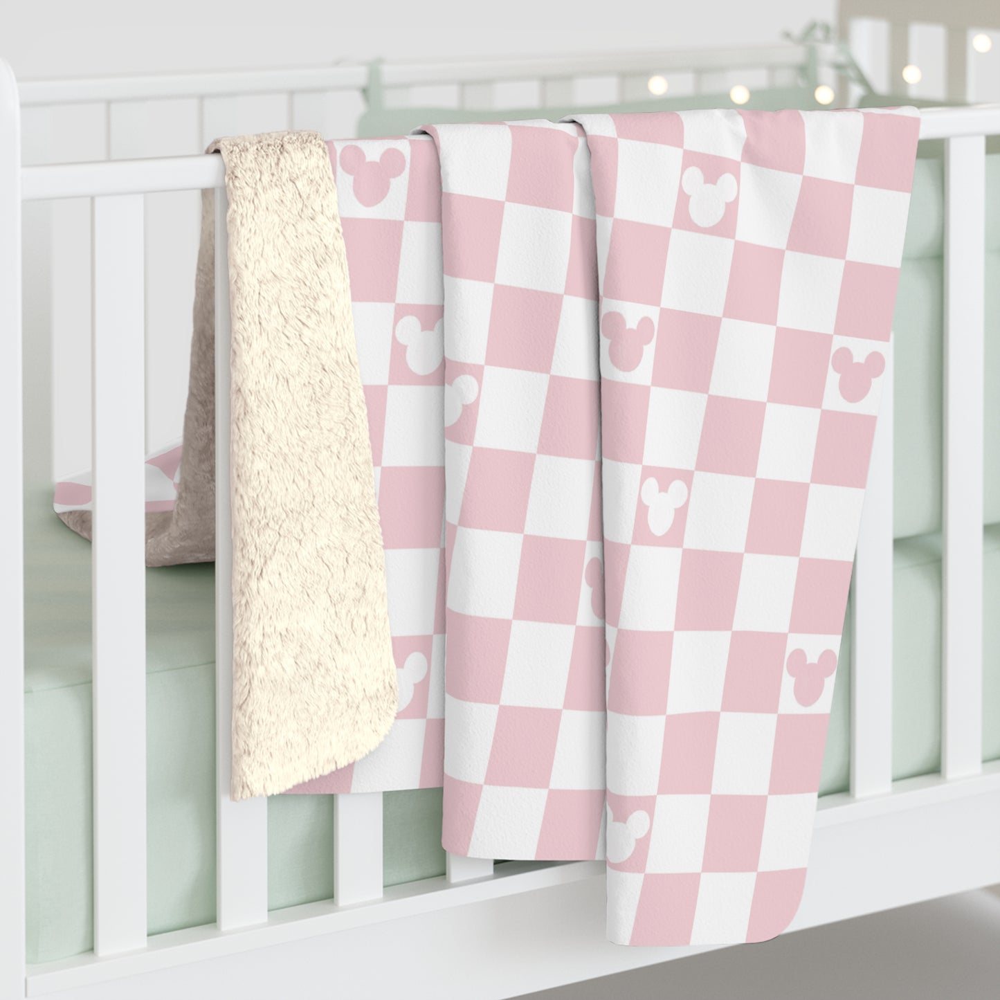 Oh Mickey (pink) Sherpa Fleece Blanket